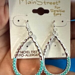 ❣️5|$25❣️Silver and Turquoise Teardrop Earrings
